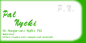 pal nyeki business card