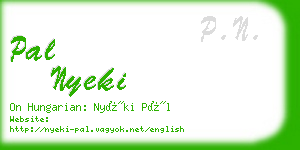 pal nyeki business card